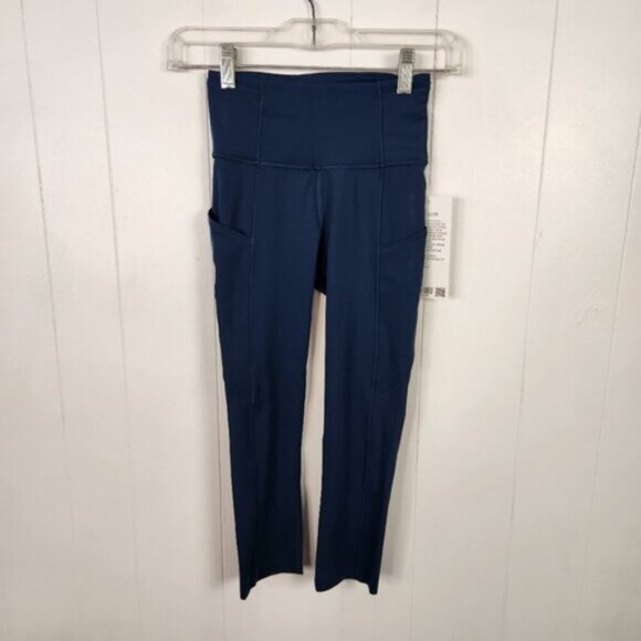 Lululemon Fast and Free Crop Leggings II 19" Non-Reflective Blue Size 2 New NWT - Picture 7 of 12